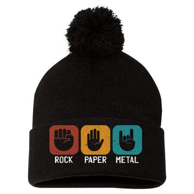 Rock Paper Metal Heavy Metal Music Pom Pom 12in Knit Beanie