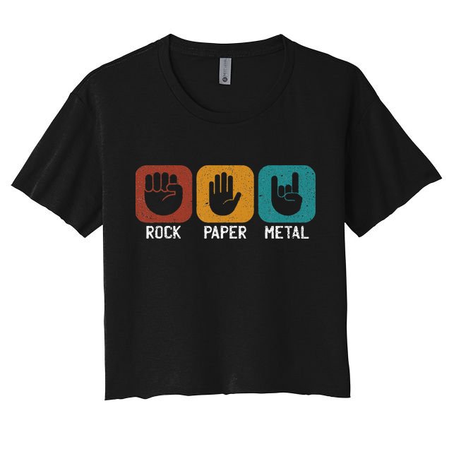 Rock Paper Metal Heavy Metal Music Crop Top