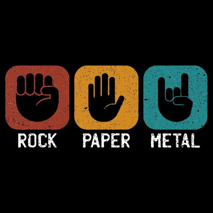 Rock Paper Metal Heavy Metal Music Kids Hoodie