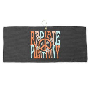 Radiate Positivity Motivational Boho Style Large Microfiber Waffle Golf Towel