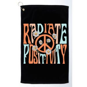 Radiate Positivity Motivational Boho Style Platinum Collection Golf Towel