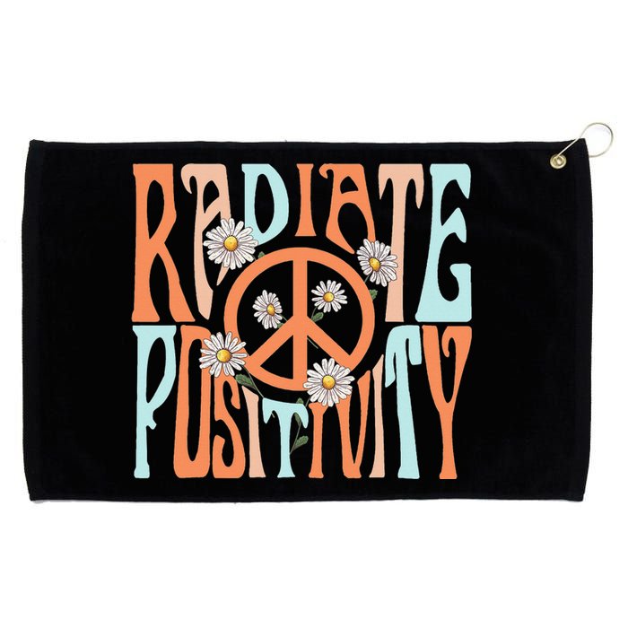 Radiate Positivity Motivational Boho Style Grommeted Golf Towel