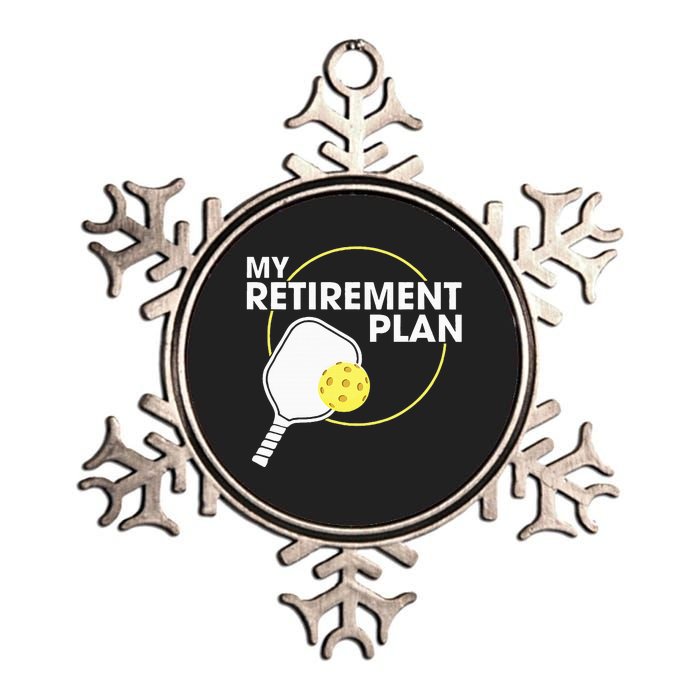 Retired Pickleball My Retirement Plan Pickleball Paddle Metallic Star Ornament