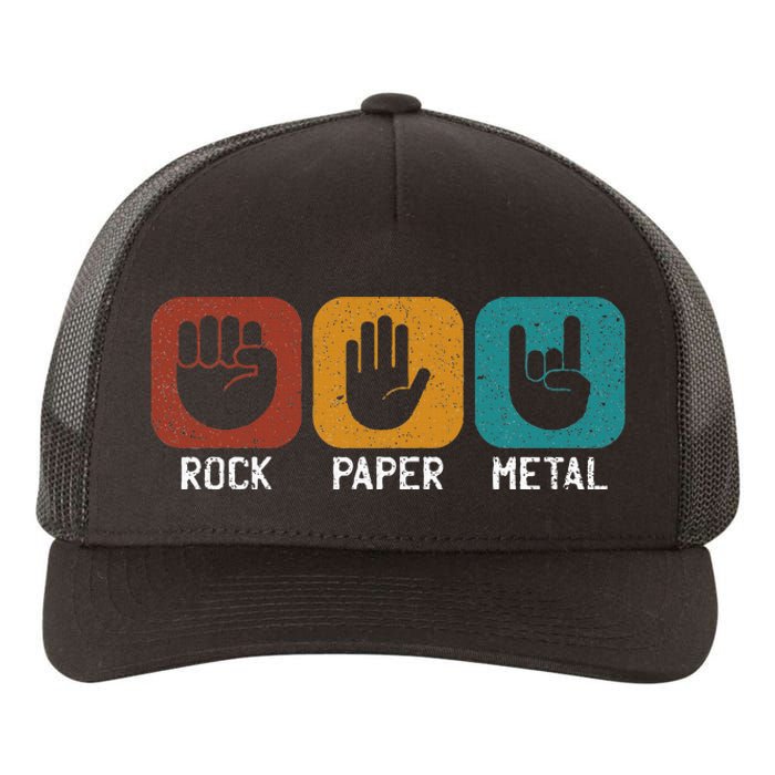 Rock Paper Metal Heavy Metal Music Yupoong Adult 5-Panel Trucker Hat