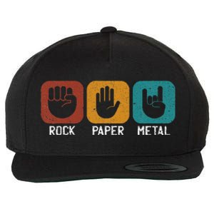 Rock Paper Metal Heavy Metal Music Wool Snapback Cap