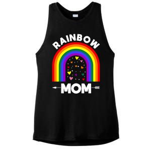 Rainbow Proud Mom Colorful Heart Lgbtq Cool Gift Ladies PosiCharge Tri-Blend Wicking Tank