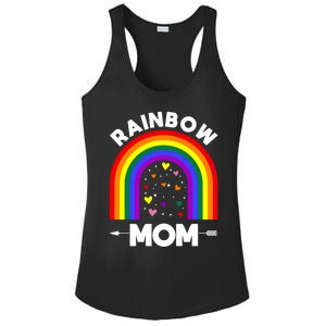 Rainbow Proud Mom Colorful Heart Lgbtq Cool Gift Ladies PosiCharge Competitor Racerback Tank