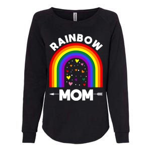 Rainbow Proud Mom Colorful Heart Lgbtq Cool Gift Womens California Wash Sweatshirt