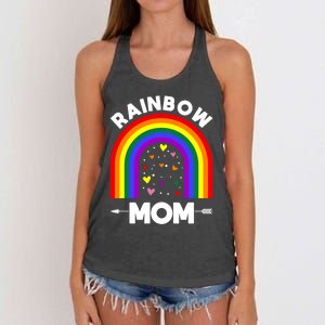 Rainbow Proud Mom Colorful Heart Lgbtq Cool Gift Women's Knotted Racerback Tank