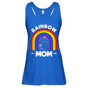 Rainbow Proud Mom Colorful Heart Lgbtq Cool Gift Ladies Essential Flowy Tank