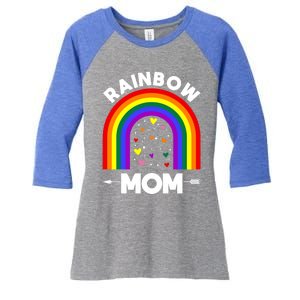 Rainbow Proud Mom Colorful Heart Lgbtq Cool Gift Women's Tri-Blend 3/4-Sleeve Raglan Shirt