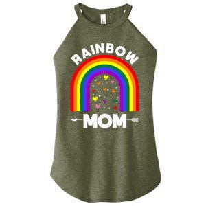 Rainbow Proud Mom Colorful Heart Lgbtq Cool Gift Women's Perfect Tri Rocker Tank