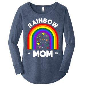 Rainbow Proud Mom Colorful Heart Lgbtq Cool Gift Women's Perfect Tri Tunic Long Sleeve Shirt