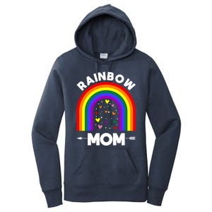 Rainbow Proud Mom Colorful Heart Lgbtq Cool Gift Women's Pullover Hoodie