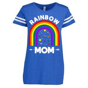 Rainbow Proud Mom Colorful Heart Lgbtq Cool Gift Enza Ladies Jersey Football T-Shirt