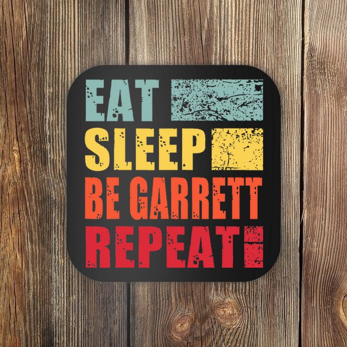 retro Personalized Name Eat Sleep Be Garrett Coaster