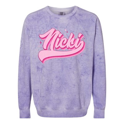 Retro Pink Nicki Colorblast Crewneck Sweatshirt