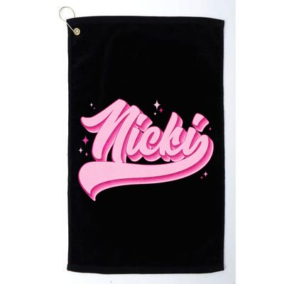 Retro Pink Nicki Golf Towel