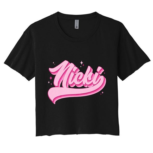 Retro Pink Nicki Crop Top