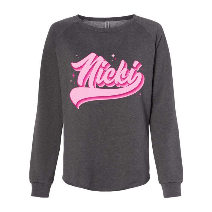 Retro Pink Nicki Womens California Wash Sweatshirt