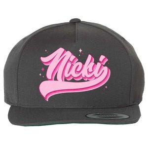 Retro Pink Nicki Wool Snapback Cap