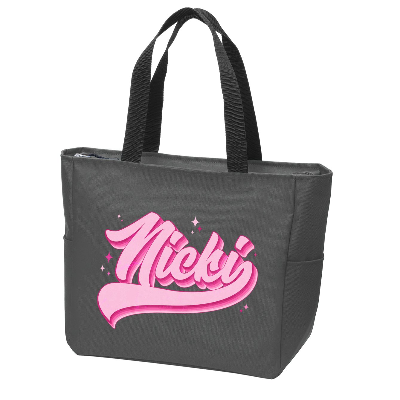 Retro Pink Nicki Zip Tote Bag