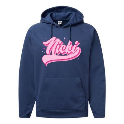 Retro Pink Nicki Performance Fleece Hoodie