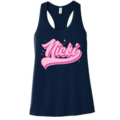 Retro Pink Nicki Women's Racerback Tank