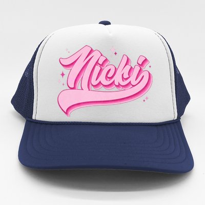 Retro Pink Nicki Trucker Hat