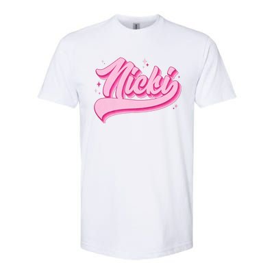 Retro Pink Nicki Softstyle CVC T-Shirt