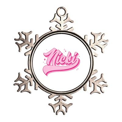 Retro Pink Nicki Metallic Star Ornament