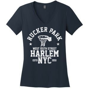 Rucker Park Nyc Streetball Women's V-Neck T-Shirt