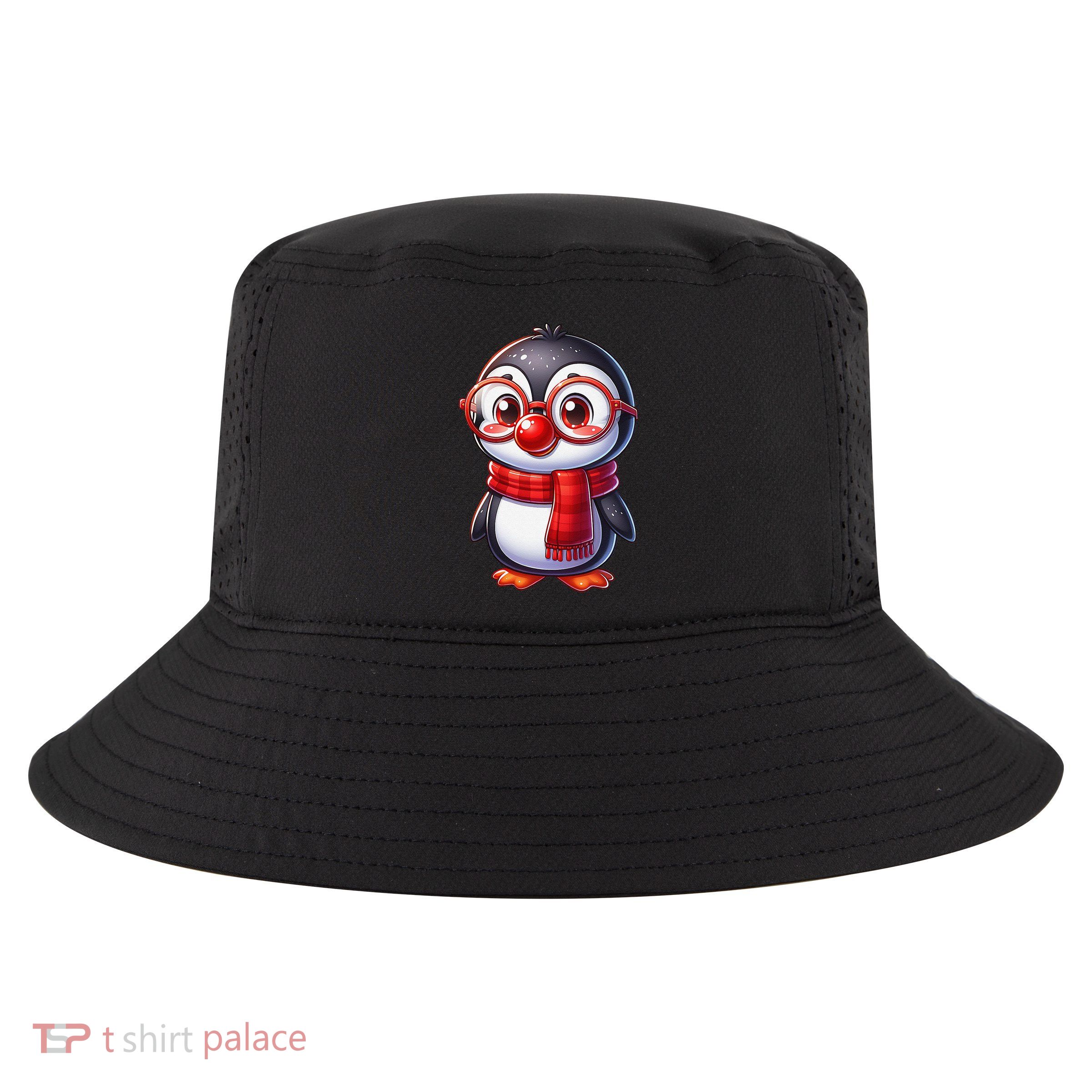 Red Penguin Nose Funny Day 2025 .Png Cool Comfort Performance Bucket Hat