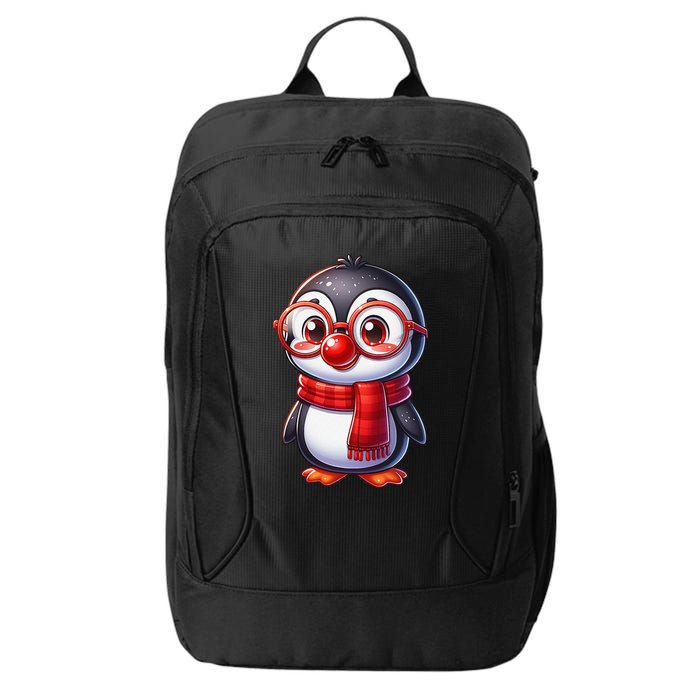 Red Penguin Nose Funny Day 2025 .Png City Backpack