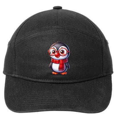 Red Penguin Nose Funny Day 2025 .Png 7-Panel Snapback Hat