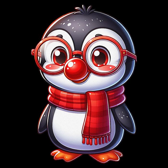 Red Penguin Nose Funny Day 2025 .Png 7-Panel Snapback Hat