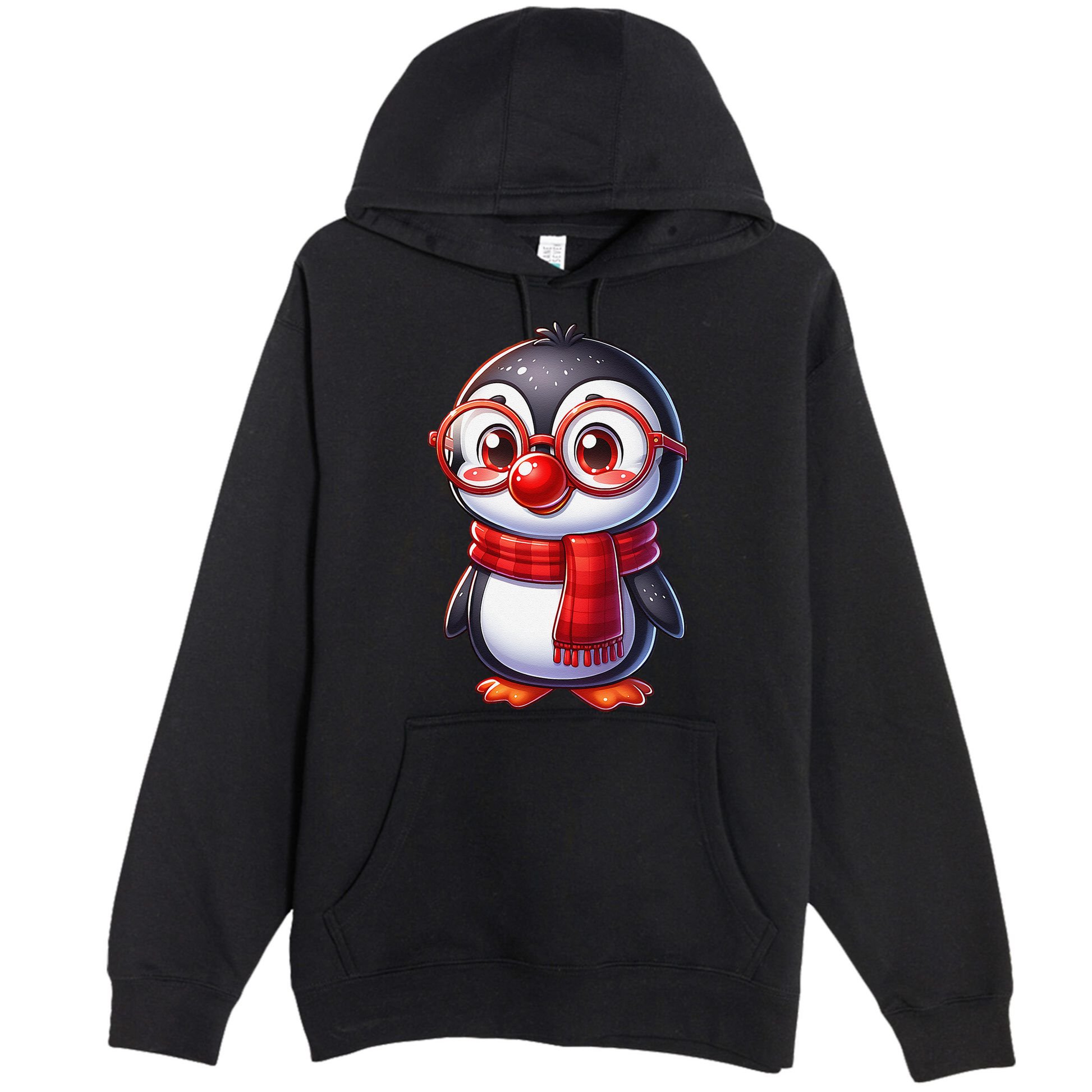 Red Penguin Nose Funny Day 2025 .Png Premium Pullover Hoodie