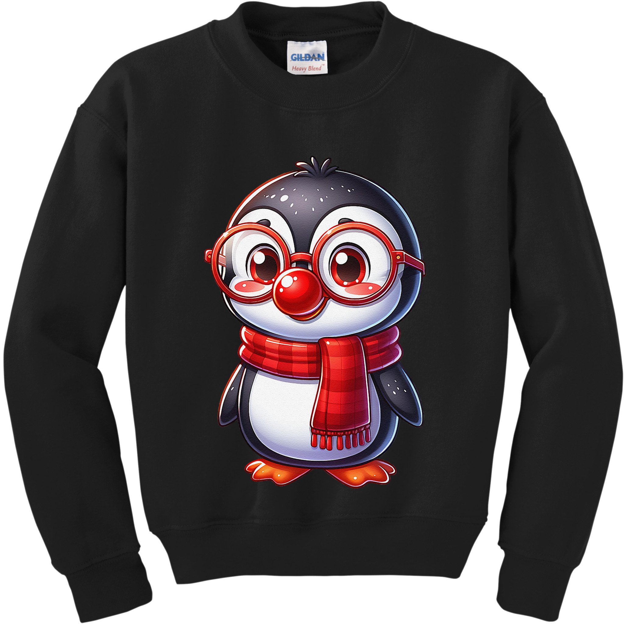 Red Penguin Nose Funny Day 2025 .Png Kids Sweatshirt