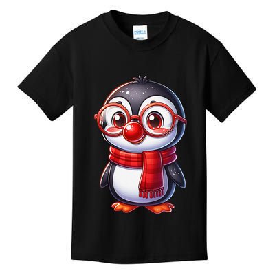 Red Penguin Nose Funny Day 2025 .Png Kids T-Shirt