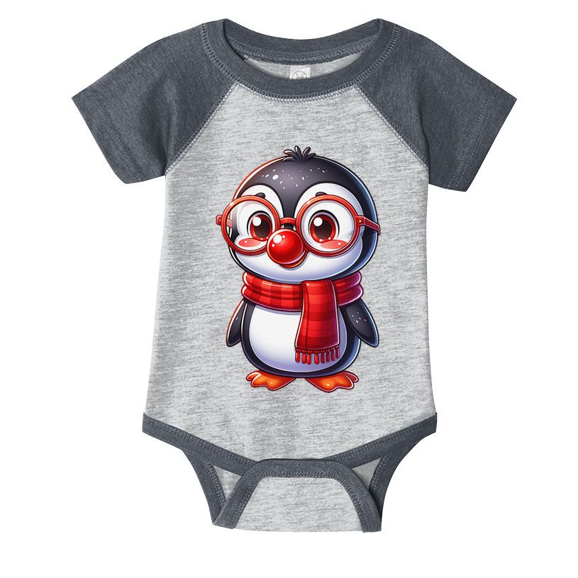 Red Penguin Nose Funny Day 2025 .Png Infant Baby Jersey Bodysuit