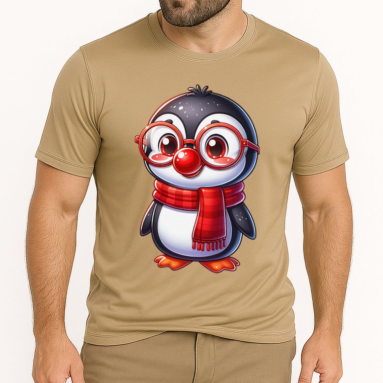 Red Penguin Nose Funny Day 2025 .Png Performance Shirt
