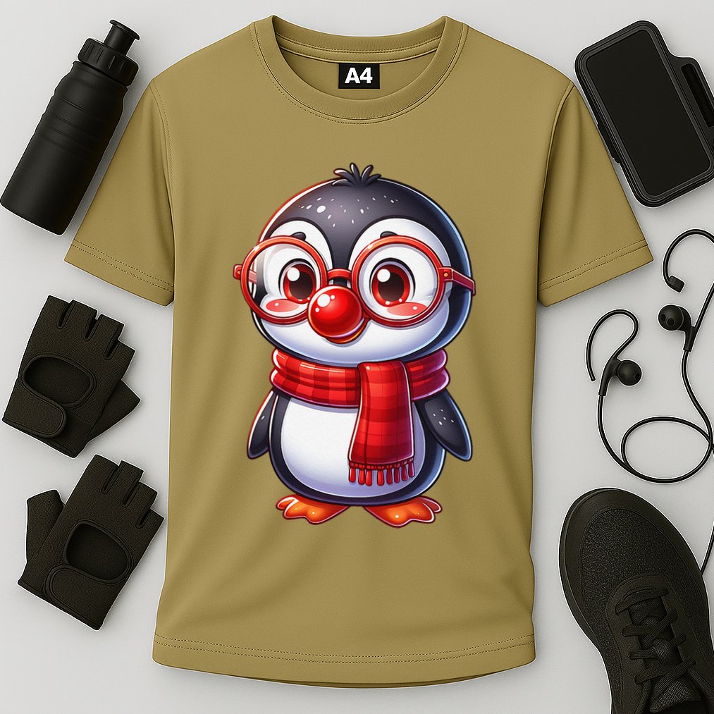 Red Penguin Nose Funny Day 2025 .Png Performance Shirt