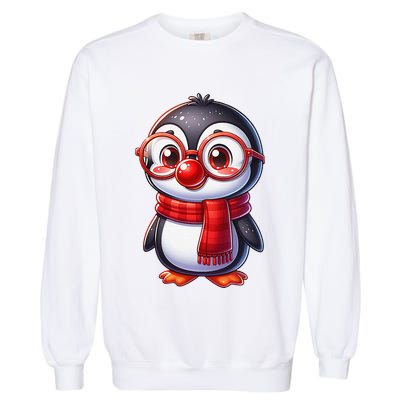 Red Penguin Nose Funny Day 2025 .Png Garment-Dyed Sweatshirt