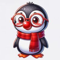 Red Penguin Nose Funny Day 2025 .Png Garment-Dyed Sweatshirt