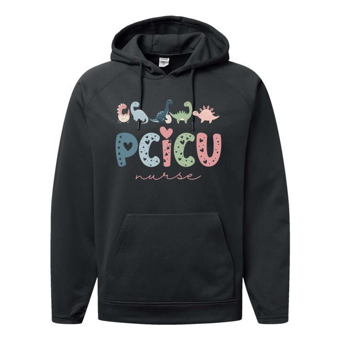 Retro Pcicu Nurse Icu Pediatric Cardiac Tiny Humans Performance Fleece Hoodie