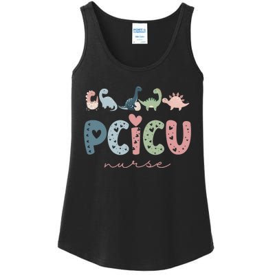 Retro Pcicu Nurse Icu Pediatric Cardiac Tiny Humans Ladies Essential Tank