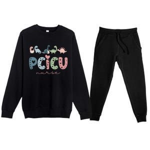 Retro Pcicu Nurse Icu Pediatric Cardiac Tiny Humans Premium Crewneck Sweatsuit Set