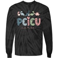 Retro Pcicu Nurse Icu Pediatric Cardiac Tiny Humans Tie-Dye Long Sleeve Shirt