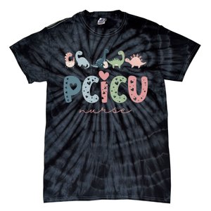 Retro Pcicu Nurse Icu Pediatric Cardiac Tiny Humans Tie-Dye T-Shirt