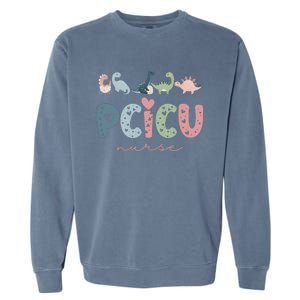 Retro Pcicu Nurse Icu Pediatric Cardiac Tiny Humans Garment-Dyed Sweatshirt